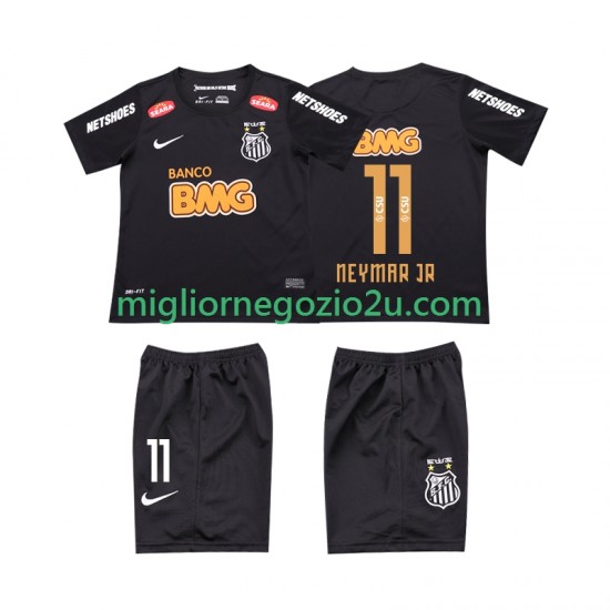 Maglia Santos NEYMAR JR 11 Classic 2012 2013 Retro Bambino Trasferta Divisa Manica Corta