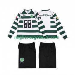 Maglia Sporting CP 2001 2003 Retro Bambino Casa Divisa Manica Lunga