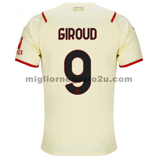 Maglia AC Milan Olivier Giroud 9 Trasferta Divisa 2021-2022 Manica Corta