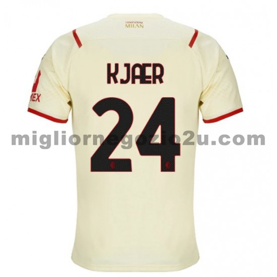 Maglia AC Milan Simon Kjær 24 Trasferta Divisa 2021-2022 Manica Corta