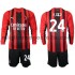 Maglia AC Milan Simon Kjær 24 Bambino Casa Divisa 2021-2022 Manica Lunga