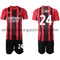 Maglia AC Milan Simon Kjær 24 Bambino Casa Divisa 2021-2022 Manica Corta