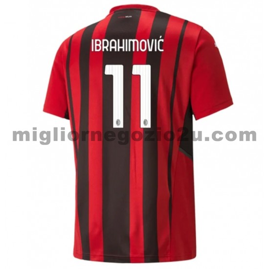 Maglia AC Milan Zlatan Ibrahimovic 11 Casa Divisa 2021-2022 Manica Corta