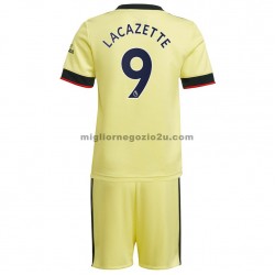 Maglia Arsenal Alexandre Lacazette 9 Bambino Trasferta Divisa 2021-2022 Manica Corta