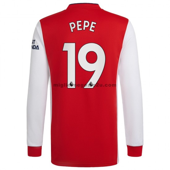 Maglia Arsenal Nicolas Pepe 19 Casa Divisa 2021-2022 Manica Lunga