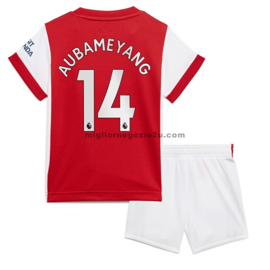 Maglia Arsenal Pierre-Emerick Aubameyang 14 Bambino Casa Divisa 2021-2022 Manica Corta