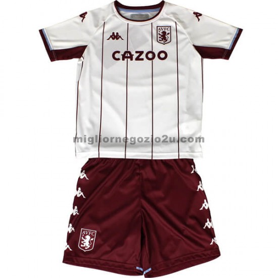 Maglia Aston Villa Bambino Trasferta Divisa 2021-2022 Manica Corta