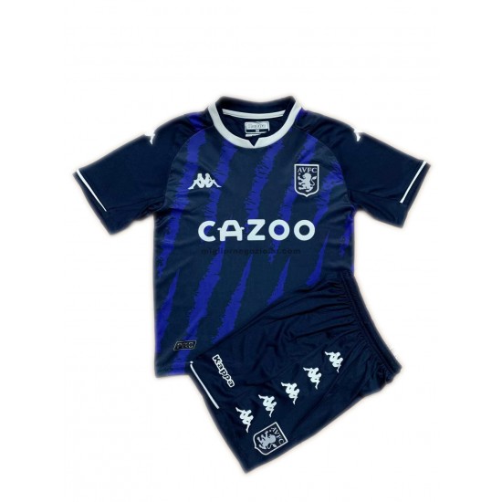 Maglia Aston Villa Bambino Terza Divisa 2021-2022 Manica Corta