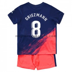Maglia Atlético Madrid Antoine Griezmann 8 Bambino Trasferta Divisa 2021-2022 Manica Corta