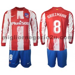 Maglia Atlético Madrid GRIEZMANN 8 Bambino Casa Divisa 2021-2022 Manica Lunga