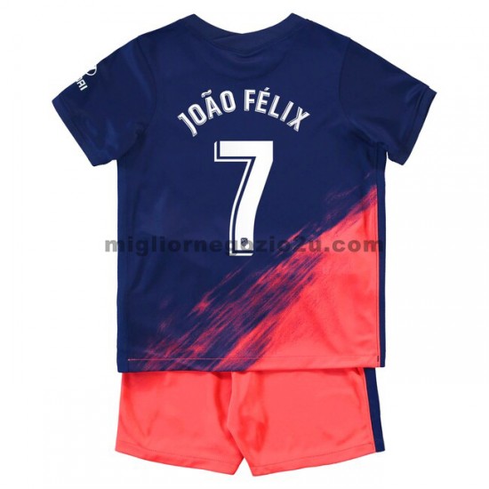Maglia Atlético Madrid Joao Felix 7 Bambino Trasferta Divisa 2021-2022 Manica Corta