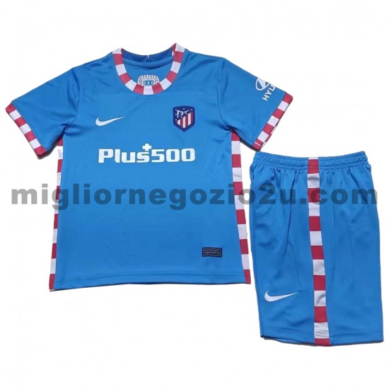 Maglia Atlético Madrid Bambino Terza Divisa 2021-2022 Manica Corta