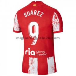 Maglia Atlético Madrid Luis Suárez 9 Casa Divisa 2021-2022 Manica Corta