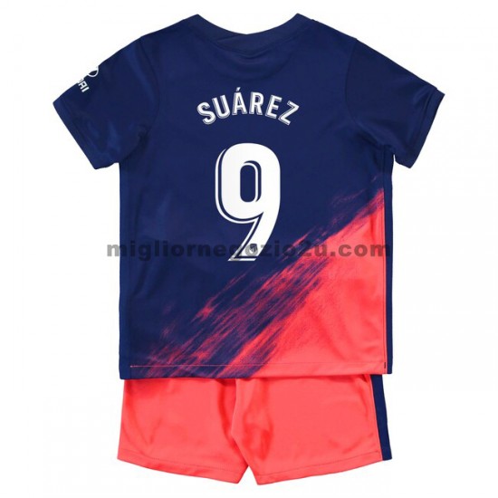 Maglia Atlético Madrid Luis Suárez 9 Bambino Trasferta Divisa 2021-2022 Manica Corta