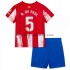 Maglia Atlético Madrid Rodrigo De Paul 5 Bambino Casa Divisa 2021-2022 Manica Corta