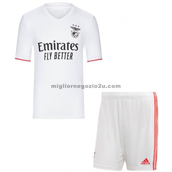 Maglia Benfica Bambino Trasferta Divisa 2021-2022 Manica Corta