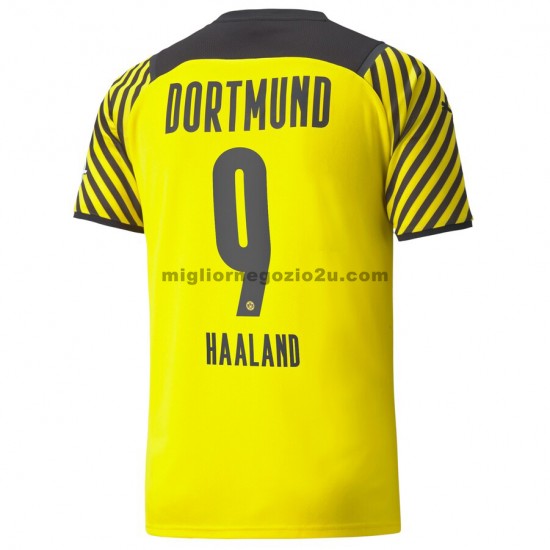 Maglia Borussia Dortmund Erling Haaland 9 Casa Divisa 2021-2022 Manica Corta