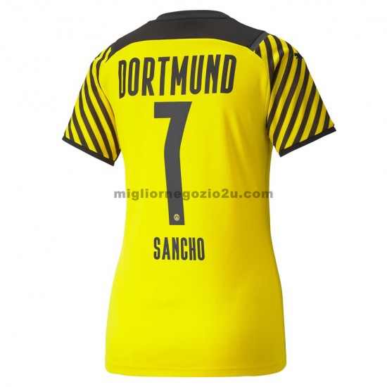 Maglia Borussia Dortmund Jadon Sancho 7 Donna Casa Divisa 2021-2022 Manica Corta