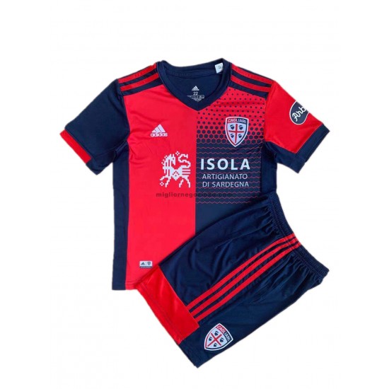 Maglia Cagliari Bambino Casa Divisa 2021-2022 Manica Corta