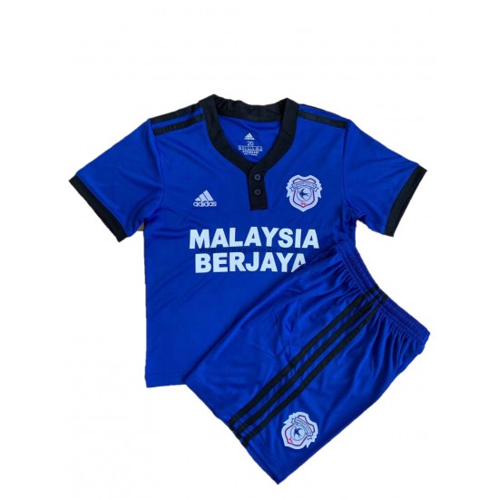 Maglia Cardiff City Bambino Casa Divisa 2021-2022 Manica Corta