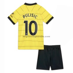 Maglia Chelsea Christian Pulisic 10 Bambino Trasferta Divisa 2021-2022 Manica Corta