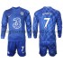 Maglia Chelsea Kante 7 Bambino Casa Divisa 2021-2022 Manica Lunga
