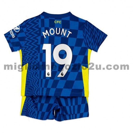 Maglia Chelsea Mason Mount 19 Bambino Casa Divisa 2021-2022 Manica Corta