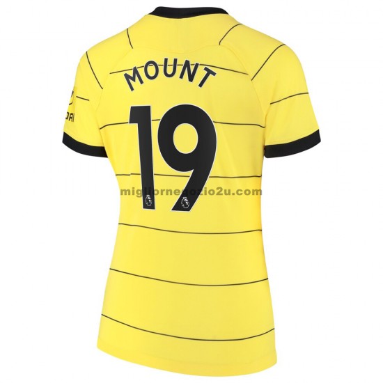 Maglia Chelsea Mason Mount 19 Donna Trasferta Divisa 2021-2022 Manica Corta