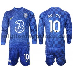 Maglia Chelsea Pulisic 10 Bambino Casa Divisa 2021-2022 Manica Lunga