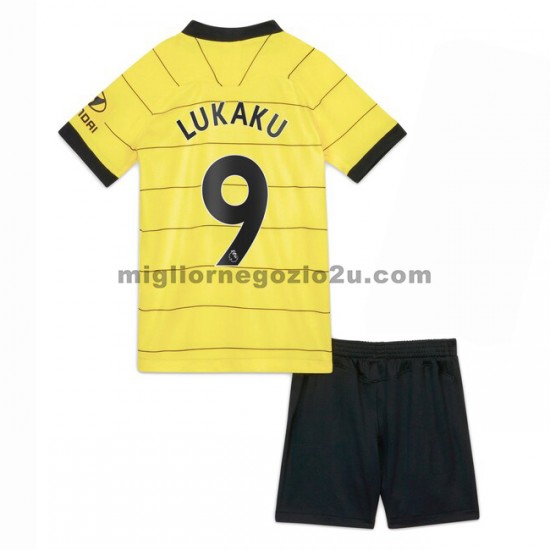 Maglia Chelsea Romelu Lukaku 9 Bambino Trasferta Divisa 2021-2022 Manica Corta