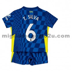 Maglia Chelsea T. Silva 6 Bambino Casa Divisa 2021-2022 Manica Corta