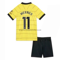 Maglia Chelsea Timo Werner 11 Bambino Trasferta Divisa 2021-2022 Manica Corta