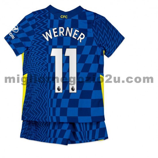 Maglia Chelsea Timo Werner 11 Bambino Casa Divisa 2021-2022 Manica Corta