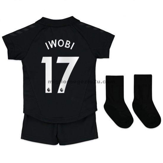 Maglia Everton Alex Iwobi 17 Bambino Trasferta Divisa 2021-2022 Manica Corta