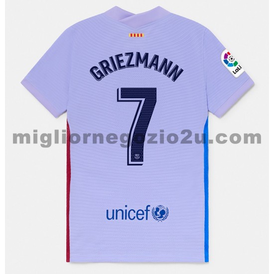 Maglia FC Barcelona Antoine Griezmann 7 Trasferta Divisa 2021-2022 Manica Corta
