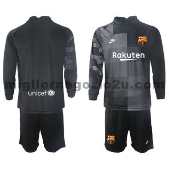Maglia FC Barcelona Portiere Bambino Trasferta Divisa 2021-2022 Manica Lunga