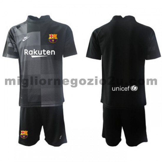 Maglia FC Barcelona Portiere Bambino Trasferta Divisa 2021-2022 Manica Corta