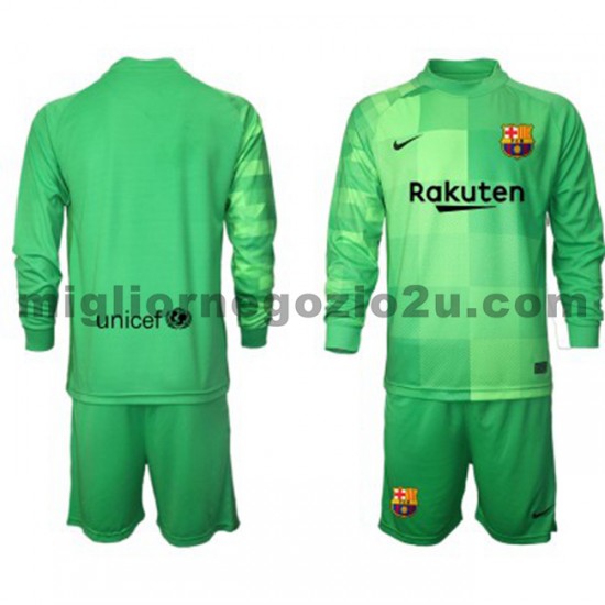 Maglia FC Barcelona Portiere Bambino Terza Divisa 2021-2022 Manica Lunga