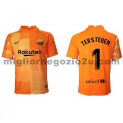 Maglia FC Barcelona Portiere Ter Stegen 1 Casa Divisa 2021-2022 Manica Corta