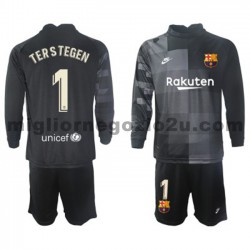 Maglia FC Barcelona Portiere Ter Stegen 1 Bambino Trasferta Divisa 2021-2022 Manica Lunga