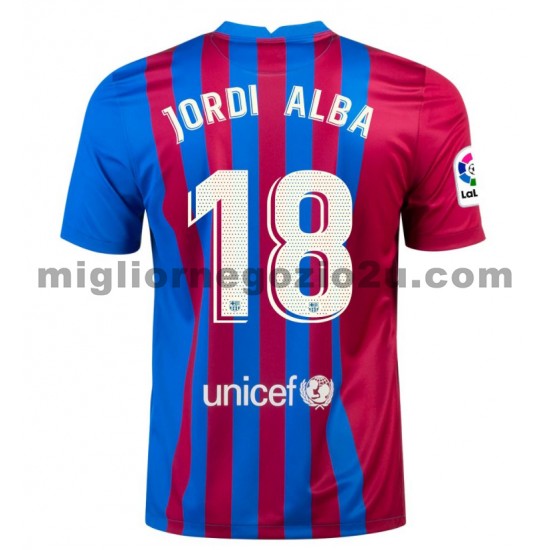 Maglia FC Barcelona Jordi Alba 18 Casa Divisa 2021-2022 Manica Corta