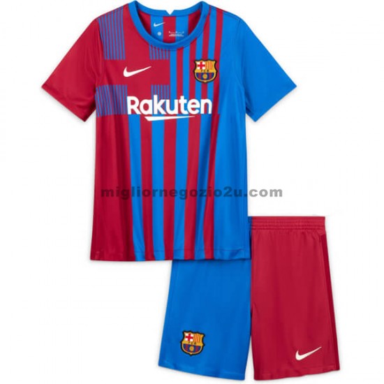Maglia FC Barcelona Bambino Casa Divisa 2021-2022 Manica Corta