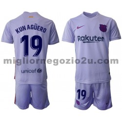 Maglia FC Barcelona Kun Aguero 19 Bambino Trasferta Divisa 2021-2022 Manica Corta