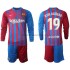 Maglia FC Barcelona Kun Aguero 19 Bambino Casa Divisa 2021-2022 Manica Lunga