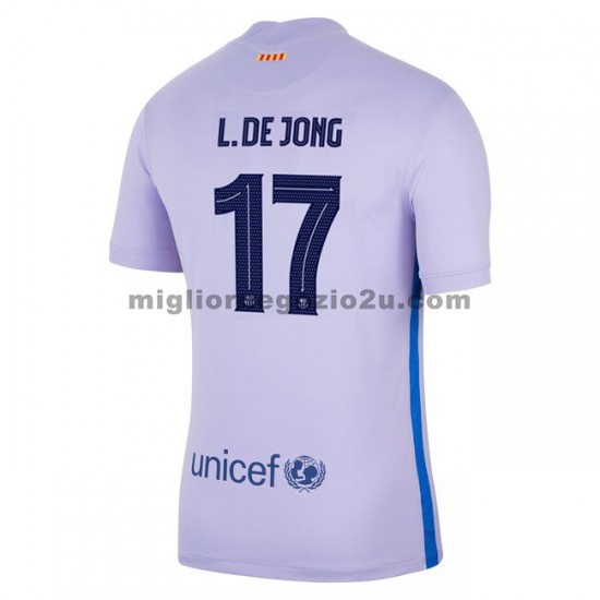 Maglia FC Barcelona Luke De Jong 17 Trasferta Divisa 2021-2022 Manica Corta