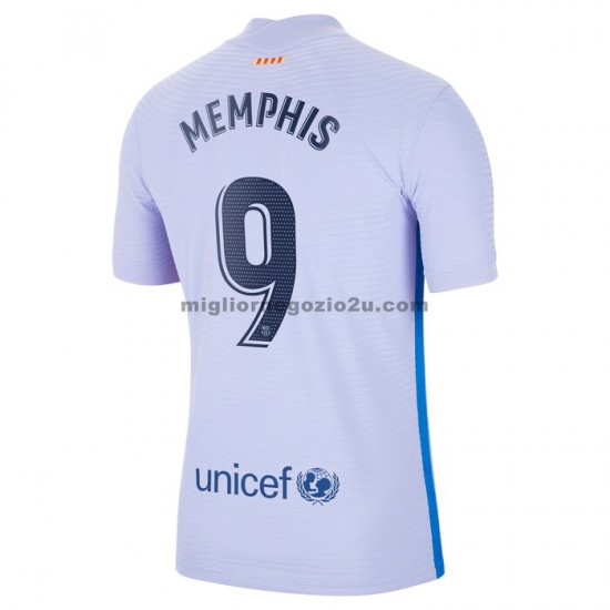 Maglia FC Barcelona Memphis Depay 9 Trasferta Divisa 2021-2022 Manica Corta