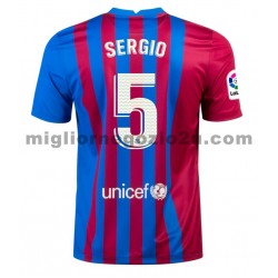 Maglia FC Barcelona Sergio Busquets 5 Casa Divisa 2021-2022 Manica Corta