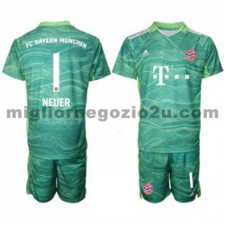 Maglia FC Bayern München Portiere Manuel Neuer 1 Bambino Terza Divisa 2021-2022 Manica Corta