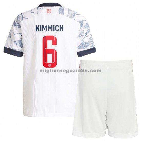 Maglia FC Bayern München Joshua Kimmich 6 Bambino Terza Divisa 2021-2022 Manica Corta