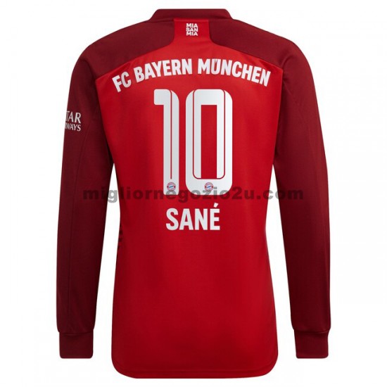 Maglia FC Bayern München Leroy Sane 10 Casa Divisa 2021-2022 Manica Lunga